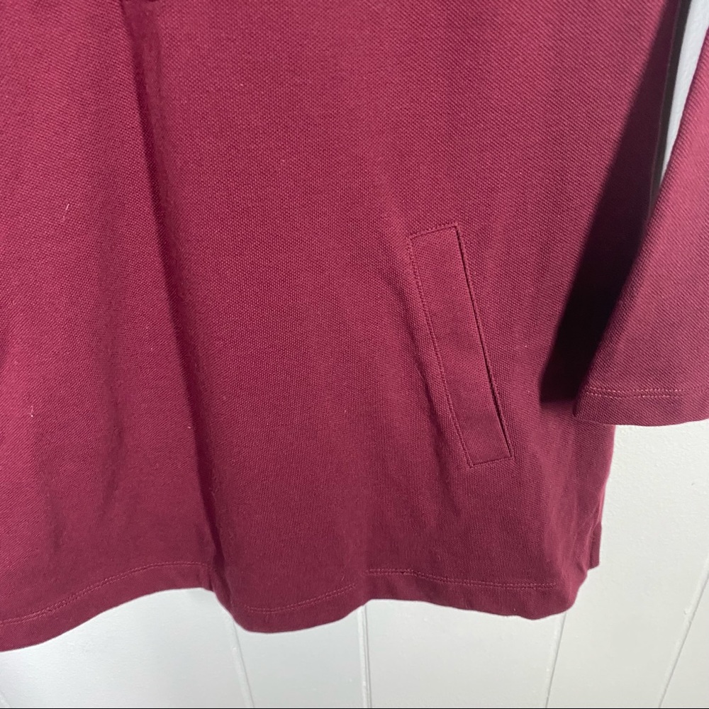 Lighthouse by Lands End Burgundy Henley Hoodie Top - Picture 3 of 8